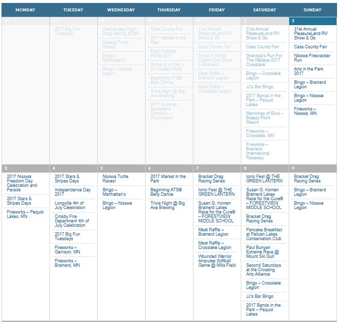 Brainerd Calendar of Events Brainerd MN Events Calendar