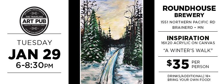 Traveling Art Pub Painting Night at Roundhouse Brewery – A Winter’s ...